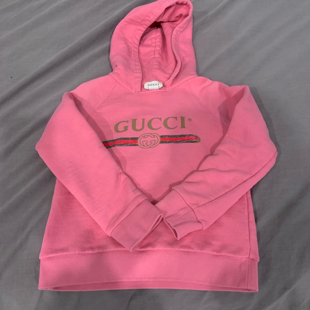 Pink Gucci kids hoodie gently worn